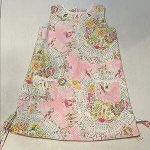 Vintage Lilly Pulitzer girls Pink calendar girl shift Dress 6 rare